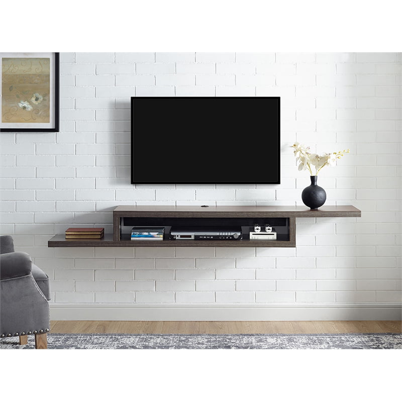 Martin Furniture IMAS370CT Asymmetrical Floating Wall Mounted TV Console 72, 72inch Stone Gray