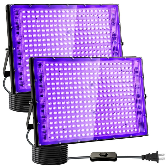 Luz de inundación Blacklight Indmird, 300 W, paquete de 2 unidades, para Glow Party