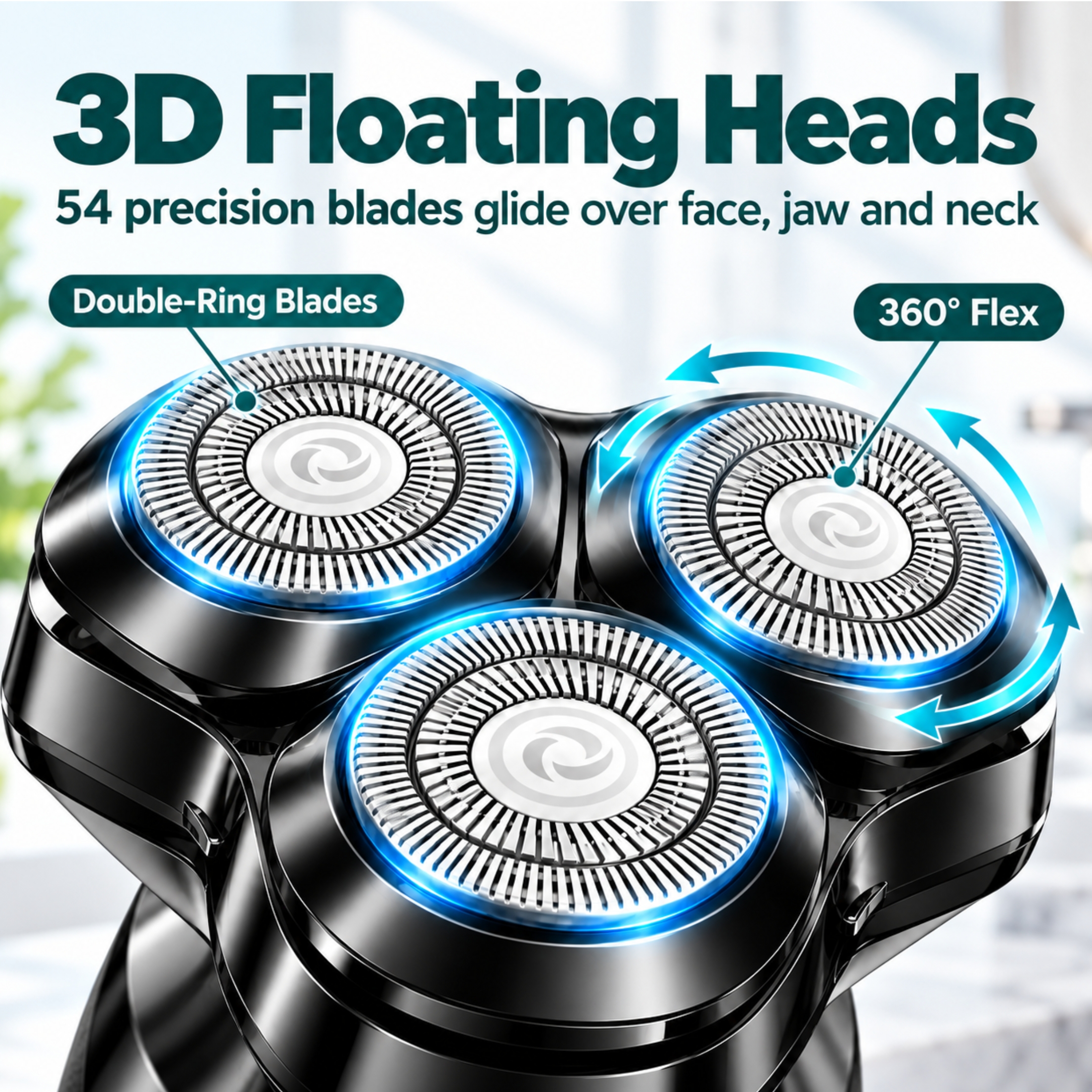 NIASSO Electric Shaver, 3D Rotary Waterproof photo 6