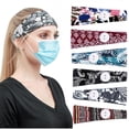 thumbnail image 3 of 6PCS Women Sports Head Bands Cute Sweat Head Wraps Boho Hair Bands with Buttons, 3 of 10