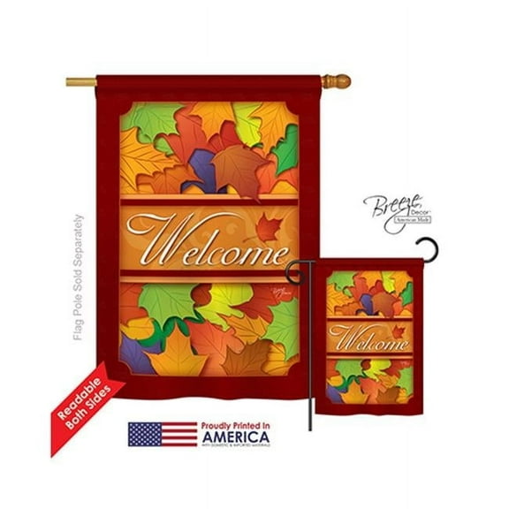 Breeze Decor 13035 Harvest & Autumn Autumn 2-Sided Vertical Impression House Flag - 28 x 40 in.