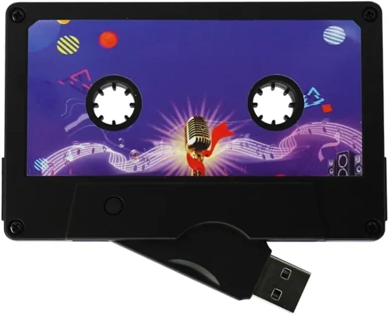 Personal Company Studio Logo Retro Audio Tape Cassette USB 2.0 Flash Drive (No LOGO Black, 64GB*10PACK)