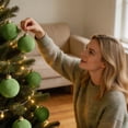 thumbnail image 5 of Hvmvliv 6 Pack Flocked Christmas Tree Ball Ornaments with Soft Velvet Finish for Xmas Holiday Decor, 5 of 7