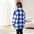 thumbnail image 4 of Khunlpohl Kids Fleece Plaid Coats Sherpa Overcoats Fall Winter Warm Loose Button down Outwear Clothes, 4 of 7