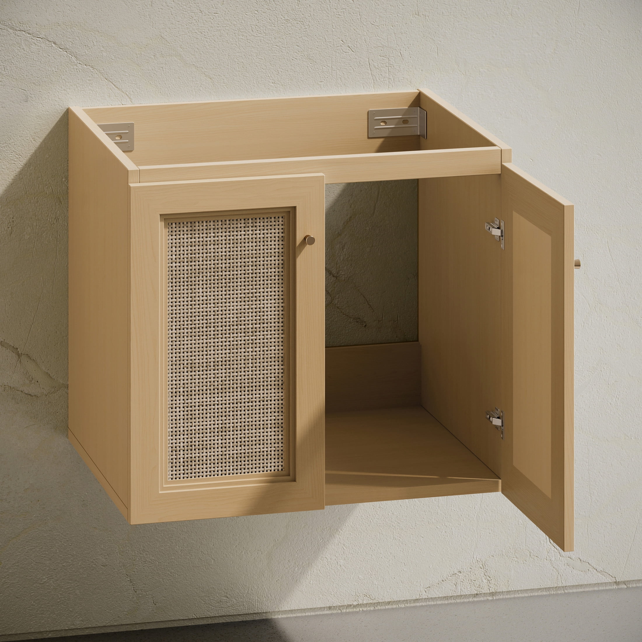 Classe 24" Wall-Mounted Bathroom Vanity in Natural Oak without Sink Top