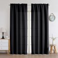 thumbnail image 2 of Cortinas Chyhomenyc de lino sintético negro, 213 x 102 cm, 2 paneles, 2 of 9