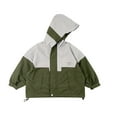 thumbnail image 3 of AJZIOJIRO Kids Toddler Boys Waterproof Jackets for Baby Cotton Lined Rain Jackets Hooded Patchwork Color Trench Coats Children Spring Autumn Windbreaker Jacket Outerwear 2-10Y, 3 of 6