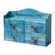 thumbnail image 4 of Estuche con cajón de escritorio, organizador de madera multifuncional, caja de almacenamiento para maquillaje Azul, 4 of 9