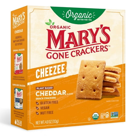 Mary’s Gone Crackers Cheezee Organic, Vegan Cheddar Crackers, 4 oz