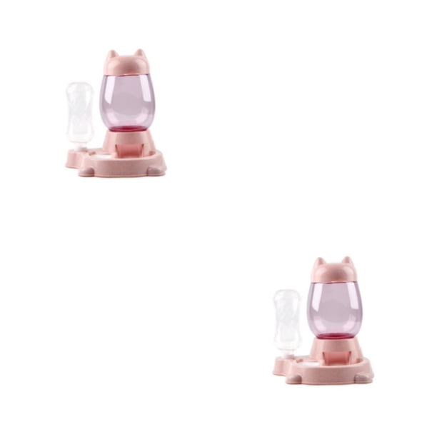 Greeniant Alimentador automático Suministros para mascotas Bebedero Tamaño compacto Multiusos Comodidad Accesorios para el hogar Cat Gravity Rosa 2Conjunto
