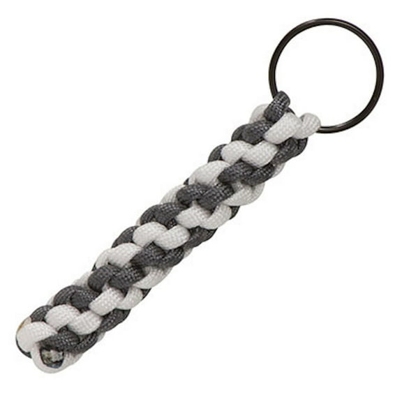 Car Key Gray White Paracord Survival Safety Keychain Mountain Climbing Hiking Camping Sports Cycling