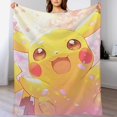 thumbnail image 4 of Manta tamaño queen P-ikachu, regalos para niñas y niños, súper suave, liviana, acogedora, manta de franela de felpa, decoración de cama, sofá, todas las estaciones, 40 x 50 pulgadas, 4 of 7