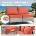 thumbnail image 5 of Vcatnet 11 Pieces Patio Furniture Sets with 54" Fire Pit Table, Outdoor Wicker Rattan Sectional Sofa, All Weather Conversation Set with Swivel Glider Chairs and Coffee Table, Coarse Orange Red, 5 of 10