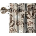 thumbnail image 4 of Coffee Valance Curtains Brown Coffee Cups Rustic Vintage Abstract Art Design Rod Pocket Curtain Valance for Kitchen Bedroom Living Room Decor 1 Panel W54xL18 Inch, 4 of 6
