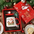 thumbnail image 5 of Christmas Mugs with Lid and Spoon 14.5" Cute eramic Santa Cups Christmas Coffee Mugs with Gift Box Ideal Christmas Gift - A, 5 of 5