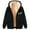 Black, variant on Plus Size Coat Heavyweight Lined Hooded Open Front Jacket for Daily Warm Outerwear with Pockets and Versatile Spring Autumn Wear Black