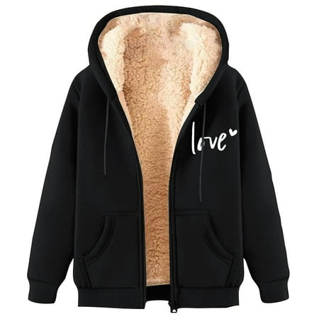 Krdevn Womens Heavyweight Lined Hooded Open Front Jacket for and Winter Warm Outwear Coats with Pockets,M