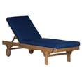 thumbnail image 4 of SAFAVIEH Newport Outdoor Patio Chaise Lounge Chair, Natural/Navy, 4 of 11