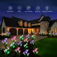 thumbnail image 2 of Homearda Outdoor Solar Lights, 2 Pack Solar Garden Lights with 8 Bigger Lily Flowers, Waterproof 7 Color Changing,Long Working Time-Bigger Solar Panel for Garden,Patio,Yard Decoration(Pink+Purple), 2 of 7