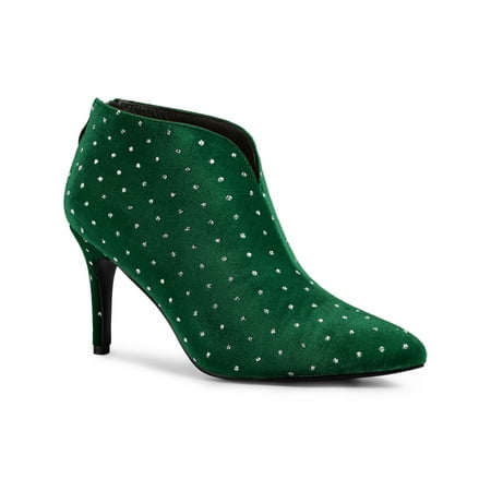 

Allegra K Women s V Cutout Pointed Toe Stiletto Heel Ankle Boots
