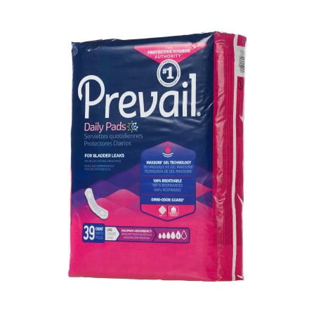 Prevail Bladder Control Pad Heavy Absorbency Polymer Female Disposable 13'' Length, 4 Packs of (Best Bladder Control Pads)