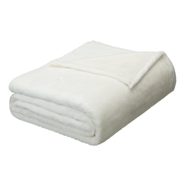 Better Homes & Gardens Luxe Plush Blanket, King Vanilla ...