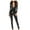 Black, variant on 2024 Women's Faux Leather Bodycon Jumpsuit Long Sleeve Zipper One Piece Romper Outfits Clubwear Black