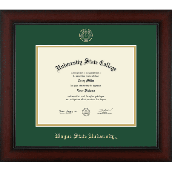 Wayne State University Diploma Frame, Document Size 10" x 8"