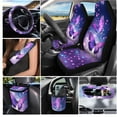 thumbnail image 2 of Garronmavis Car Front Seat Cover Rear Split Bench Cover, Steering Wheel Cover, Seat Belt Cover, Air Vent Car Organizer, Car Trash Can, Rearview Mirror Cover, Coasters, Keychain, 2 of 7