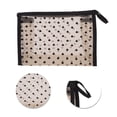thumbnail image 4 of Unique Bargains 1 Pc Bolsa de Maquillaje Ligera para Vacaciones Tela de Malla Beige 8.46"x3.35"x5.71", 4 of 5