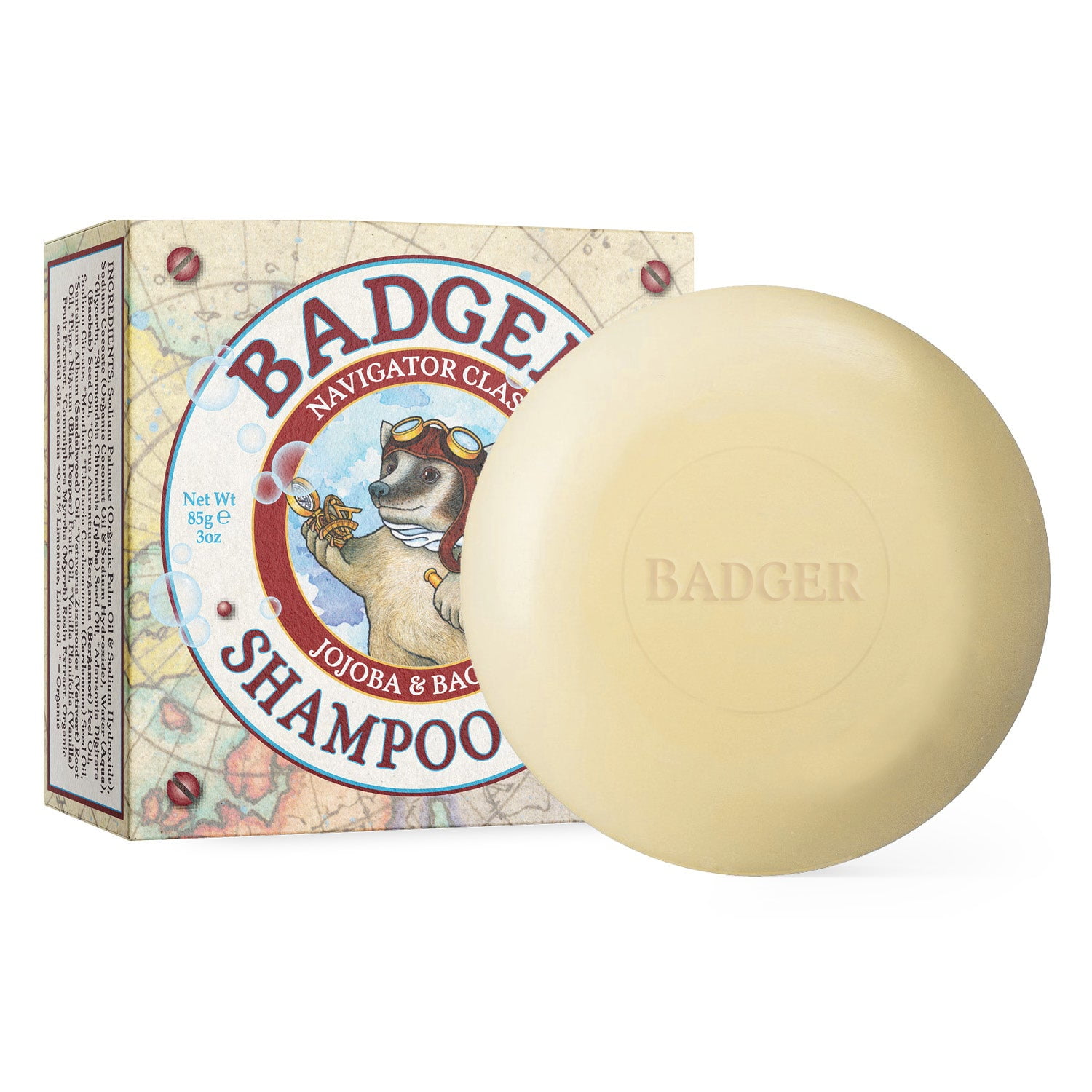 Badger - Shampoo Bar with Jojoba & Baobab, Concentrated & Conditioning Shampoo Bar, Natural Shampoo Bar, Vegan Shampoo Bars for Hair, Bar Shampoo