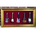 thumbnail image 3 of Axe Heaven Accessories  33 x 18 in. Mini Guitar Display Suede Frame - Holds 3 Models, Red & Gold, 3 of 5