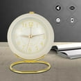 thumbnail image 3 of Toorise Small Desk Clocks Battery Operated Desk Alarm Clocks with Light Table Alarm Clocks Vintage Silent No Ticking Analogue Small Clock for Bedside Bedroom Kitchen Office Travel (Milky White/Pink), 3 of 8