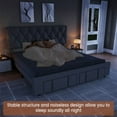 thumbnail image 4 of Bed Frame with Upholstered Headboard, Upholstered Platform Bed Frame with 2 Storage Drawers, Mattress Foundation with Solid Wooden Slats Support, No Box Spring Needed, King/Queen Size, 4 of 8