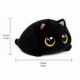 thumbnail image 3 of Black Cat Stuffed Animal with Ultra-Soft Plush and Round Yellow Eyes, Chubby Design, for Relaxation, Plush Toy, 3 of 4