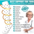 thumbnail image 6 of 6 Pairs Compression Socks, 20-30 mmHg Knee High Compression Socks, Nylon Unisex Compreeion Sport Sock for Running, Nursing, Athletic Hiking(S/M), Combination A, 6 of 6