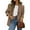 Brown, variant on Blazers for Women Business Casual Long Sleeve Lapel Open Front Suit Jacket Work Blazer with Pockets