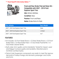 thumbnail image 2 of Front and Rear Brake Pad and Rotor Kit - Compatible with 2007 - 2010 Ford Explorer Sport Trac 2008 2009, 2 of 2