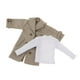 thumbnail image 3 of Ropa masculina a escala 1/12 con camisa de manga larga cruzada estilo casual Verde, 3 of 9