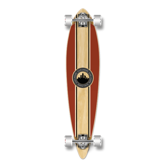 Yocaher Longboard Skateboard complete Pintail Cruiser 40" x 9" w/Premium Black grip tape, heavy duty Aluminum Alloy truck, 71mm longboard Wheels - Crest Burgundy