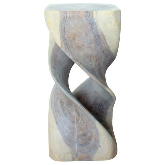 Haussmann® Wood Double Twist Stool Table 14 in SQ x 30 in H Grey Oil