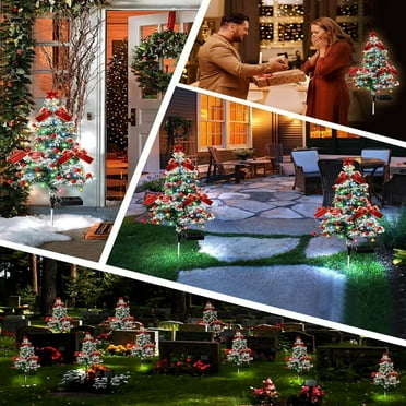 Hiroekza Christmas Ornaments, Solar Christmas Tree Lights Christmas Day Decoration Lights Water Proof outdoor Patio Garden Plug in Lights