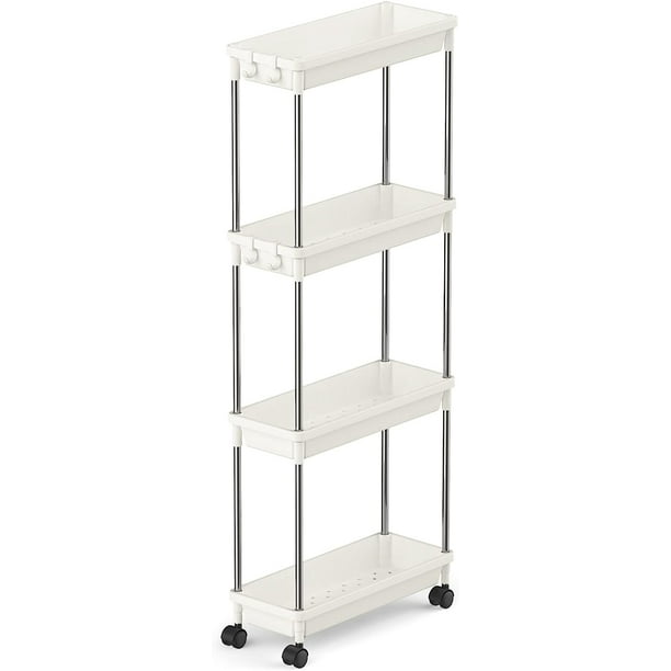 Lifewit Slim Storage Cart Laundry Room Organization Wide 6.3'' 4 Tier Shelf Organizer Rack Unit