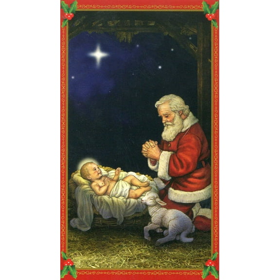 Glory to God Christmas N holy card - laminated - Pack of 25
