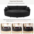 thumbnail image 6 of Euroco Oversized Double Chaise Lounge Sofa 102.3" Sofa Bed Upholstered Loveseat Sofa Couch with Deep Seat and USB Ports for Living Room, Black, 6 of 9