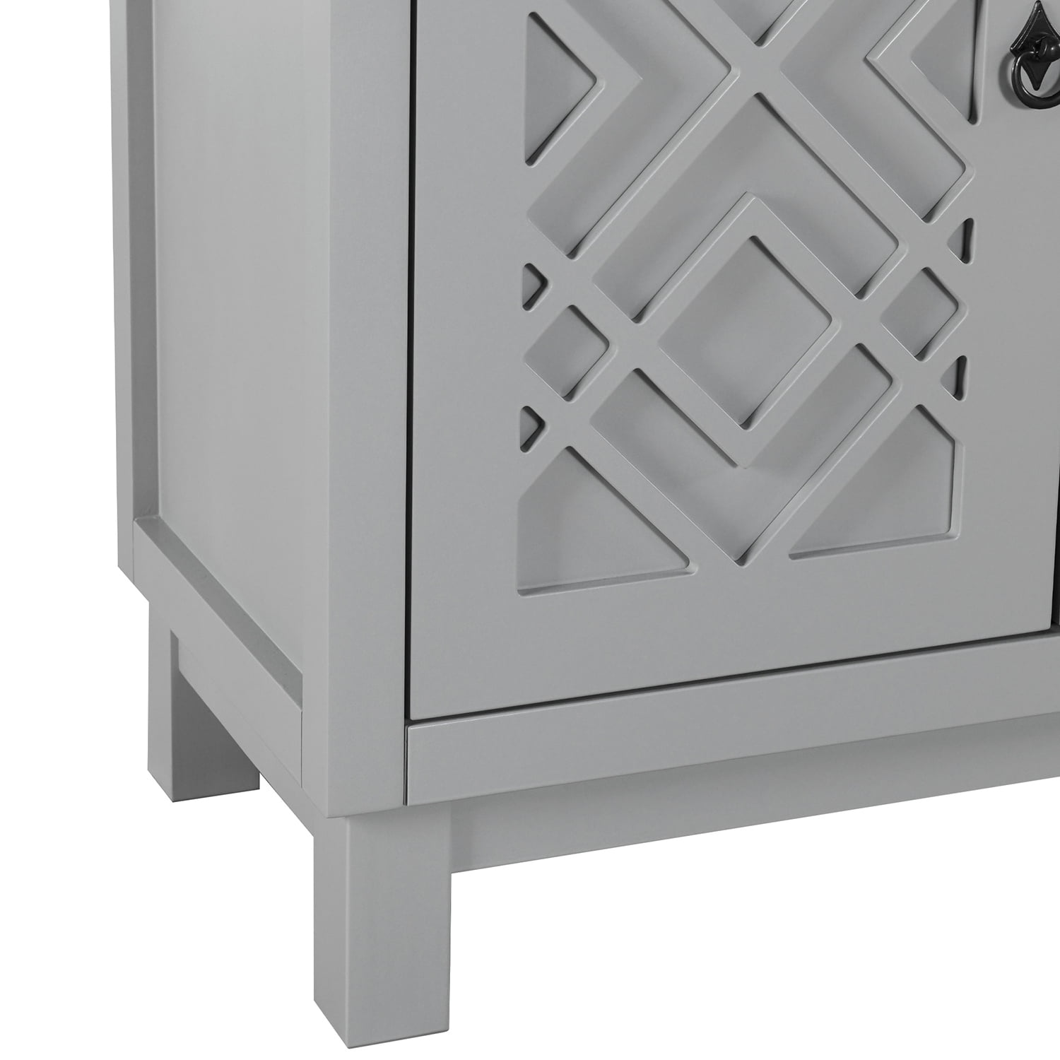 Kadyn Storage Sideboard Buffet Cabinet, 4 Door Sideboard with Pull Ring Handles, Kitchen Storage Cabinet for Living Room, Light Gray Kadyn Storage Sideboard Buffet Cabinet, 4 Door Sideboard with Pull Ring Handles, Kitchen Storage Cabinet for Living Room, Light Gray