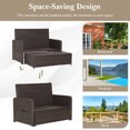 thumbnail image 5 of Costway Patio Rattan Loveseat Set Daybed Lounge Storage Ottoman Side Tables Adjust Red, 5 of 10