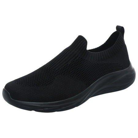 Yindaity Men S Slip On Shoes Mens Slip On Loafers Shoes Lightweight Walking Shoes Comfort Casual Boat Shoes (Black 9.5)