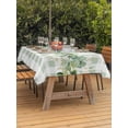 thumbnail image 2 of Outdoor Tablecloth with Umbrella Hole and Zipper, Eucalyptus Leaves Rectangle Table Cloth 54x80 Inch Waterproof Tablecloth, Green Plaid Farmhouse Watercolor Picnic Table Cover for Patio Camping, 2 of 7