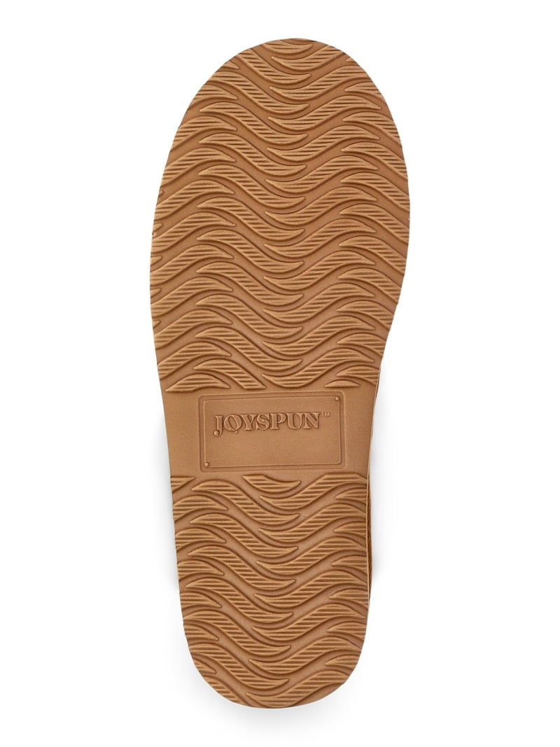 Joyspun Women's Suede Platform Clog Slippers